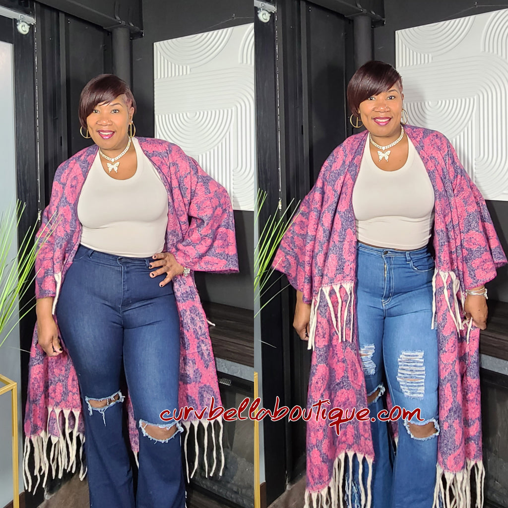 Pink Leopard Tiffany Kimono